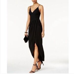 Xscape Tulip-Hem Crepe Midi Dress Sleeveless Black Size 10